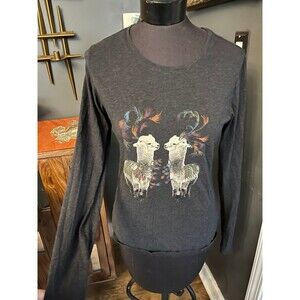 Peruvian Connection Long Sleeve Llama T shirt Women’s Soft T top 100% Pima M